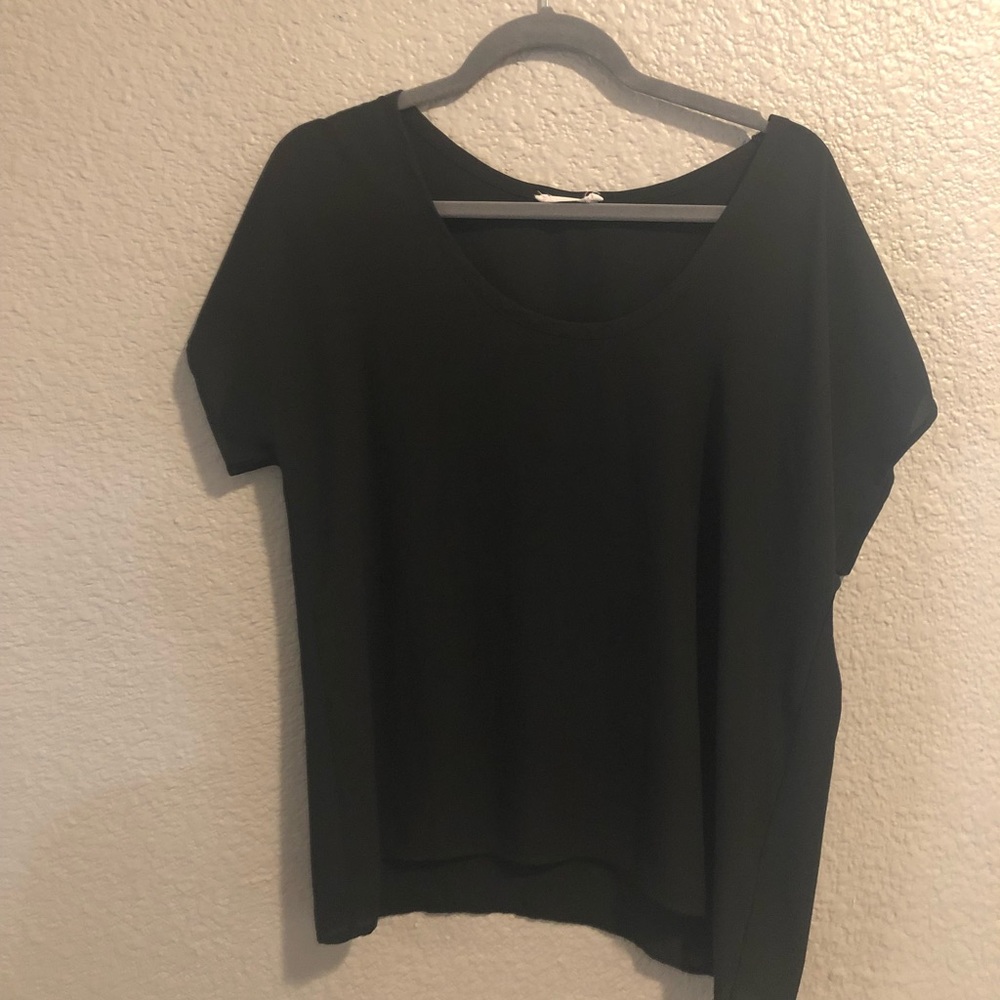 Black polyester blouse